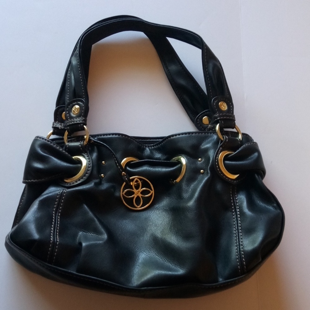 RELIC WOMENS BLACK LEATHER SHOULDER BOHO PURSE